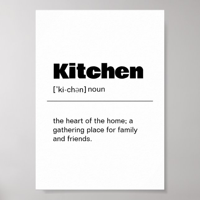 Kitchen Definition Wall Art Print (Front)