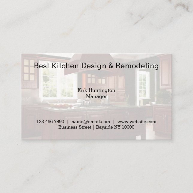 Kitchen Design And Remodeling Business Card (Front)
