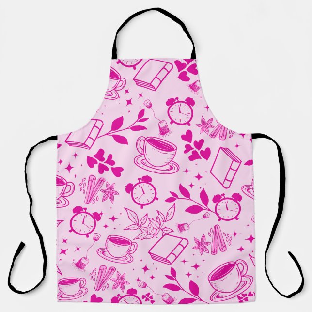 kitchen dining cute tea coffee girly pink apron (Front)