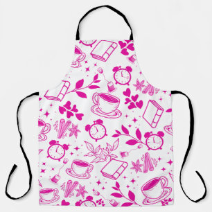 kitchen dining cute tea coffee pink pattern apron