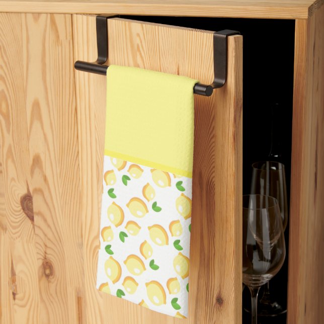 Kitchen Dish Towel-Lemons Tea Towel (Thirds Fold)