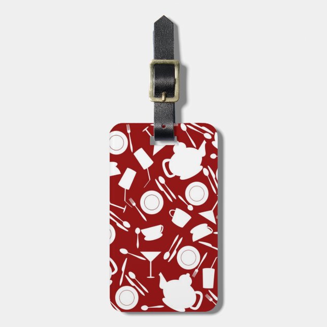 Kitchen Elements Pattern Luggage Tag (Front Vertical)
