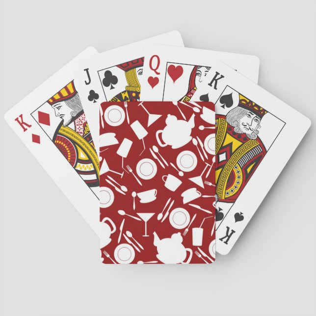 Kitchen Elements Pattern Playing Cards (Back)