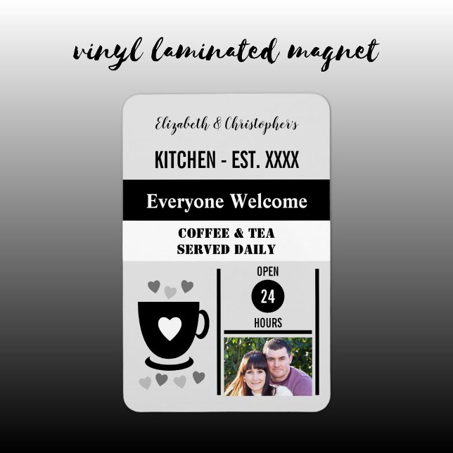 Kitchen est year coffee tea black photo magnet (Creator Uploaded)
