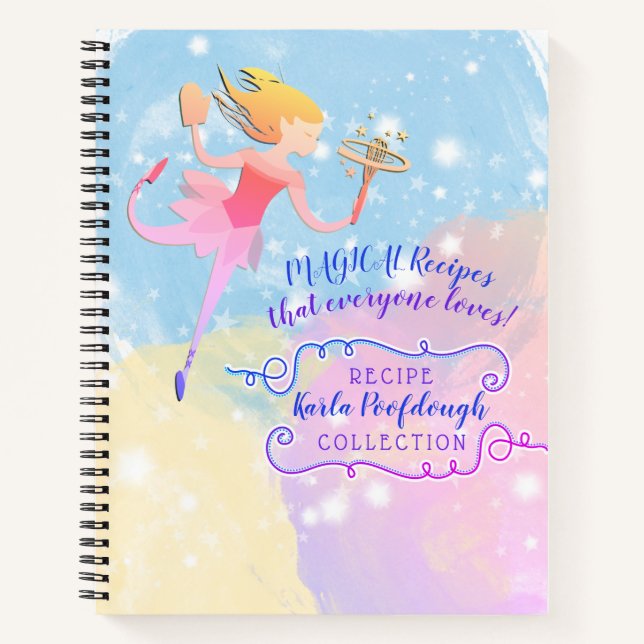 Kitchen fairy magic personalised cookbook recipe notebook (Front)