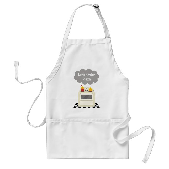 Kitchen Fire Retro Stove "Let's Order Pizza" Standard Apron (Front)