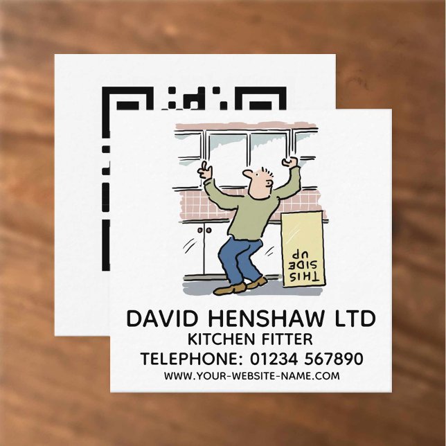 Kitchen Fitter Square Business Card (Creator Uploaded)