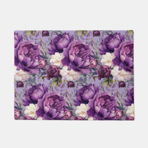 Kitchen Floor Mat - Purple Peonies