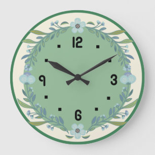 Kitchen flowers large clock