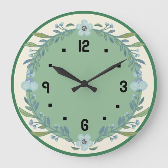 Kitchen flowers  large clock (Front)