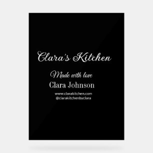 kitchen food chef add restaurant cater name detail acrylic sign