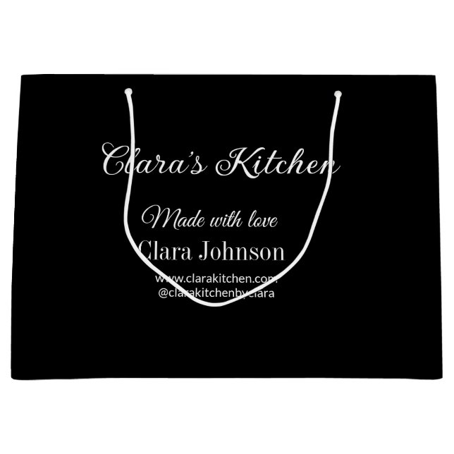 kitchen food chef add restaurant cater name detail large gift bag (Front)