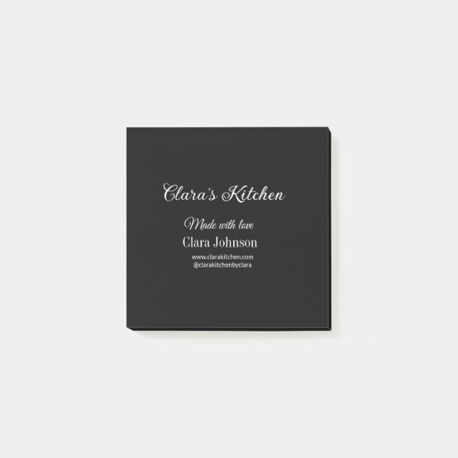 kitchen food chef add restaurant cater name detail post-it notes (Front)