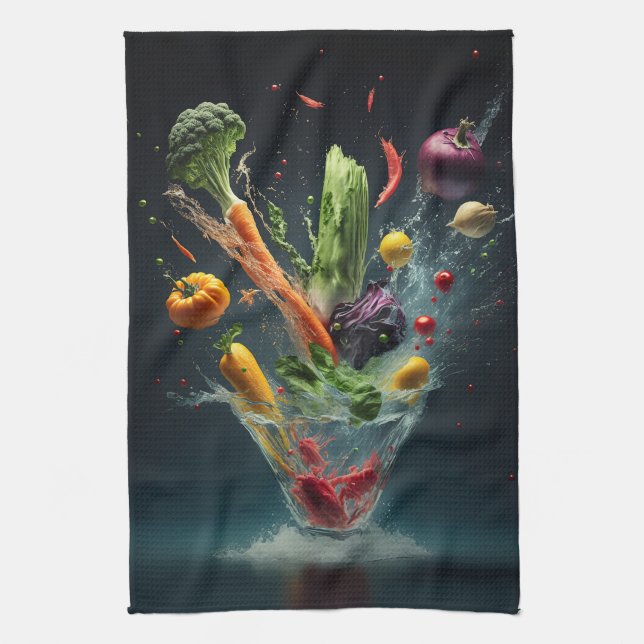 Kitchen Food Vegetable Tea Towel (Vertical)