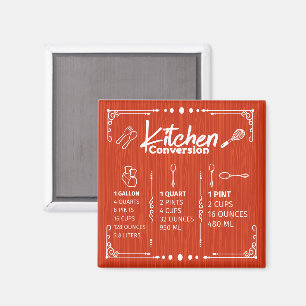 KITCHEN GALLONS TO PINT CONVERSION CHART MAGNET
