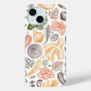 Kitchen Garden Vegetable Pattern iPhone 15 Case