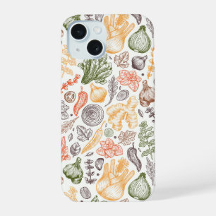 Kitchen Garden Vegetable Pattern iPhone 15 Case