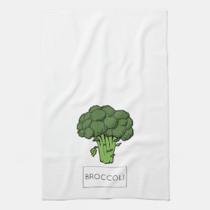 Kitchen Garden vegetables BROCCOLI illustration Tea Towel