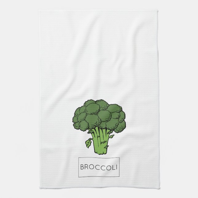 Kitchen Garden vegetables BROCCOLI illustration Tea Towel (Vertical)
