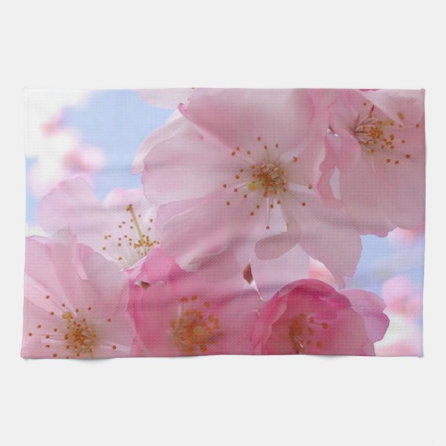 Kitchen Hand Towel/Apple Blossoms Tea Towel (Horizontal)