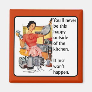 Kitchen Happy Funny Magnet Humour