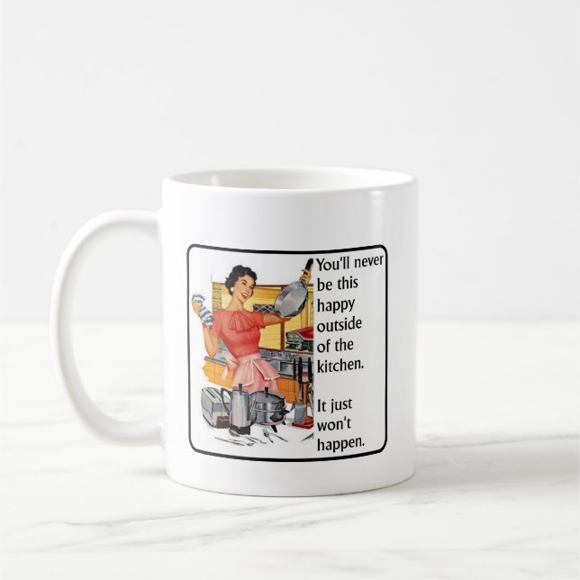 Kitchen Happy Funny Mug Humour (Left)