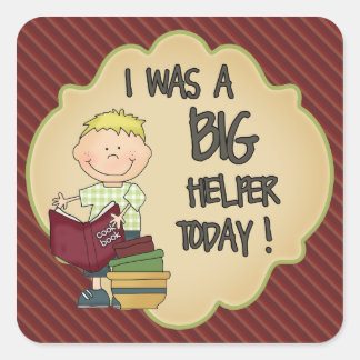 Kitchen Helper Reward Sticker Red Stripes