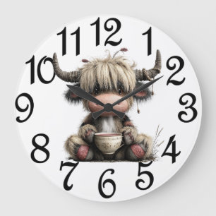 Kitchen Highland Cow Large Clock
