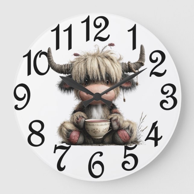 Kitchen Highland Cow Large Clock (Front)