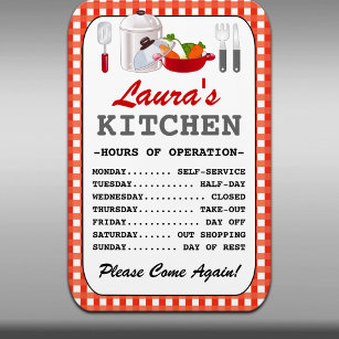 Kitchen Hours (Personalized) Magnet