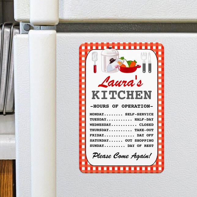 Kitchen Hours (Personalized) Magnet (Creator Uploaded)