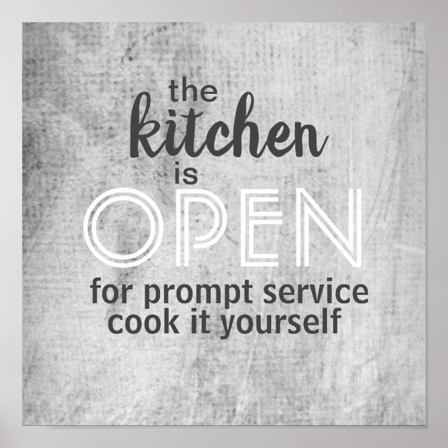kitchen humourous quote  wall art on grey (Front)
