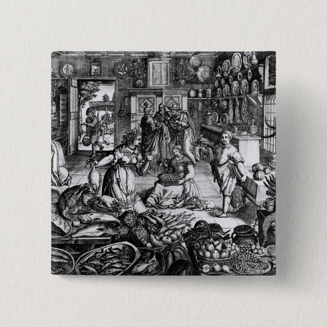 Kitchen Interior 15 Cm Square Badge (Front)