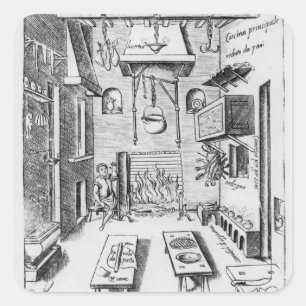 Kitchen interior square sticker