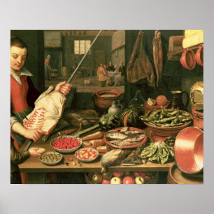 Kitchen Interior with a Maid Poster