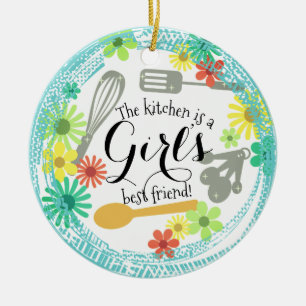 Kitchen is girl's best friend Christmas ornament