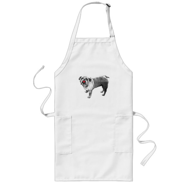 Kitchen Joy, Red Detail Long Apron (Front)