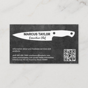 Kitchen Knife   QR Code Business Card Magnet