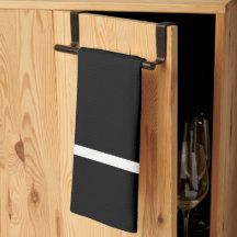 Kitchen Linen Ebony Black With White Stripe 