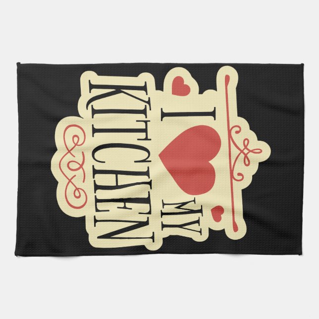Kitchen Love: Embrace the Joy of "I Love My Kitche Tea Towel (Horizontal)