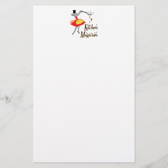 Kitchen Magician Custom Retro Art Stationery (Front)