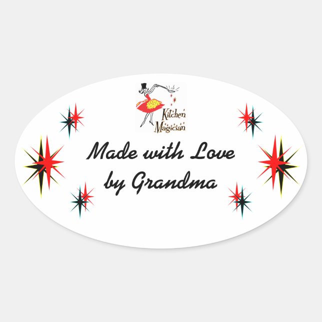 Kitchen Magician Custom Retro Cooking Sticker (Front)