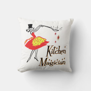 Kitchen Magician Retro Cooking Art Cushion