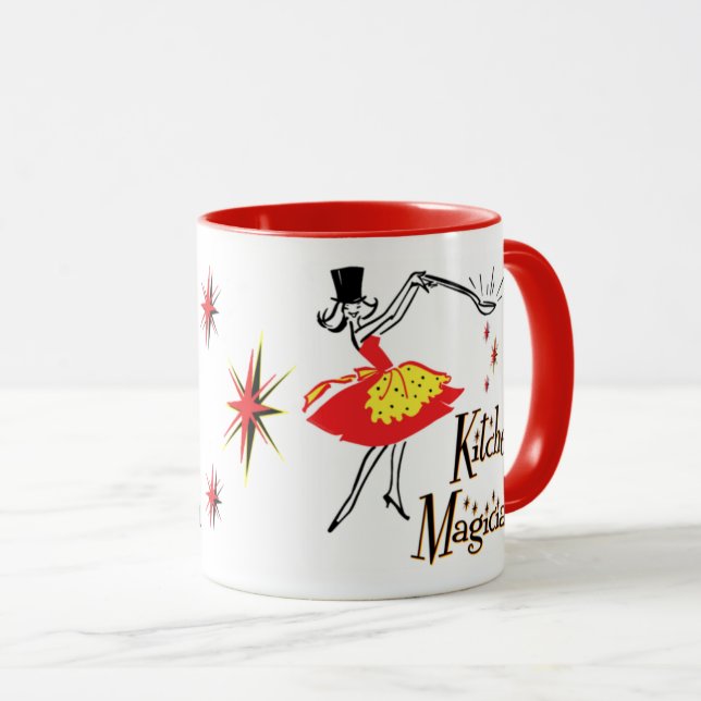 Kitchen Magician Retro Cooking Art Mug (Front Right)