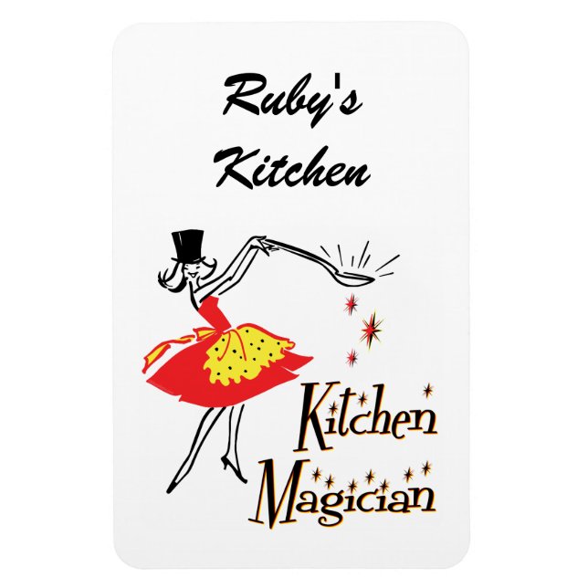 Kitchen Magician Retro Custom Fridge Magnet (Vertical)
