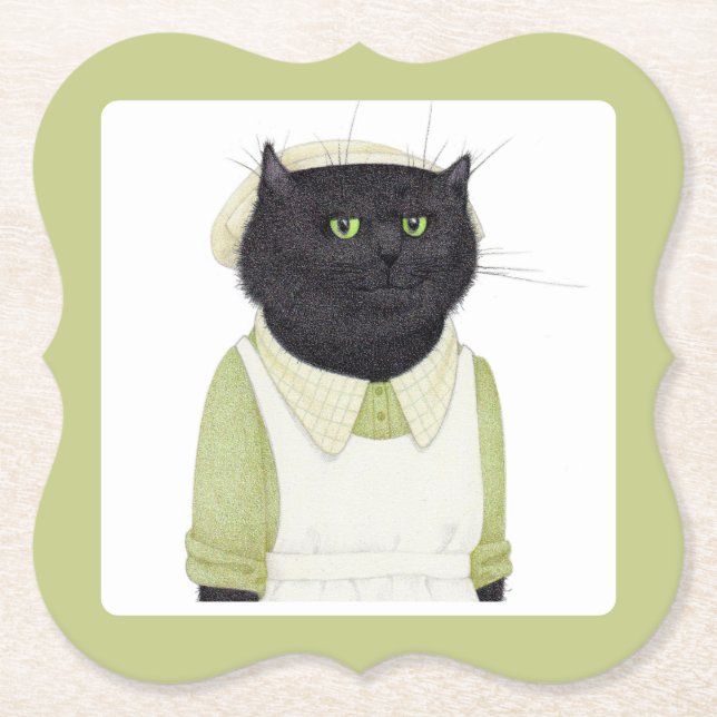 KITCHEN MAID CAT Bracket Paper Coasters  (Front)