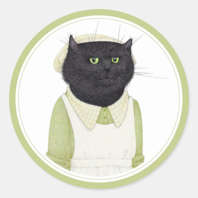 KITCHEN MAID CAT Large Round Stickers (Front)