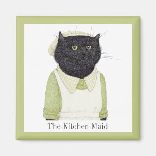 KITCHEN MAID CAT Square Magnet + Text