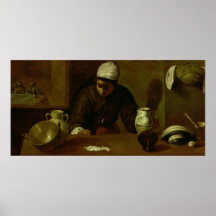 Kitchen Maid with the Supper at Emmaus, c.1618 Poster