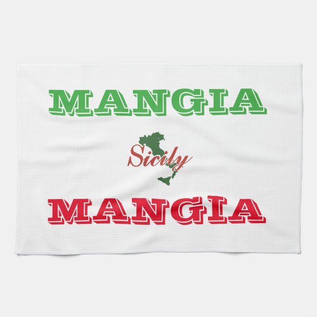 Kitchen "Mangia" Towel (Horizontal)